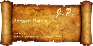 Jerger Paula névjegykártya